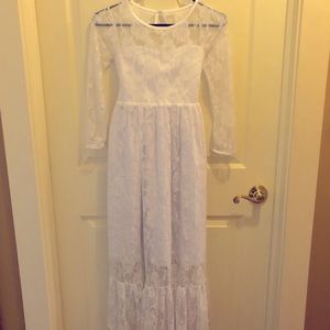 Full Length White Lace Dress
